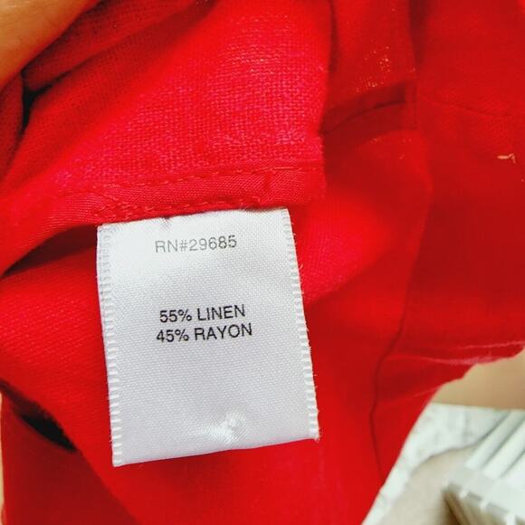 VINTAGE PENDELTON RED LINEN BUTTON DOWN JACKET WITH POCKETS SIZE MED - Picture 7 of 7